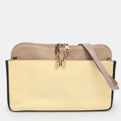 Pre-owned Chloé Tricolor Patent And Leather Lucy Shoulder Bag In Multi