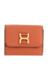 Chloé Trifold Leather Wallet In Brown