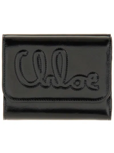 Chloé Chloe' Trifold Wallet C  Small In Black