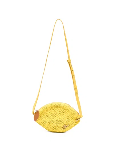 Chloé Tropicus Braided Rope Shoulder Bag In Yellow