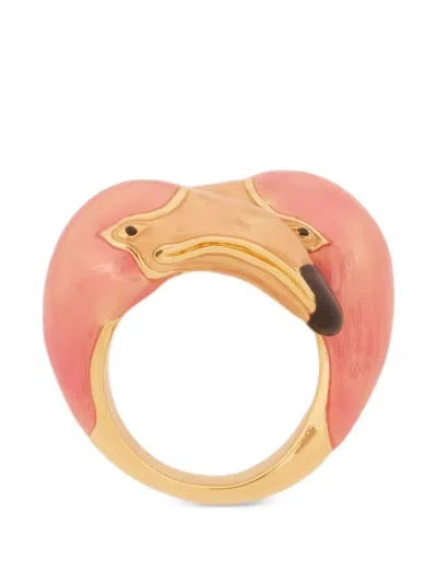 Chloé Tropicus Toi Et Moi Flamingo Ring In Gold
