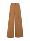 Chloé Brown Pants With Belt Loops And Wide Leg In Cotton Woman In Brown