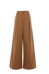 Chloé Garment Dye Organic Cotton Canvas Wide Leg Pants In Brown
