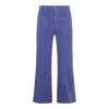 Chloé High Waist Wide Leg Trousers With Belt Loops In Blue