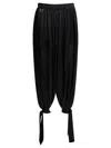 Chloé Black Pants With Ruced Details And Tied Cuffs In Silk Woman In Black