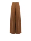 Chloé High-rise Wide Leg Cotton Canvas Pants In Brown
