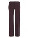 Chloé Chloe Black Stretch Wool Pant In Brown
