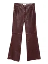 Chloé Leather Trousers In Burgundy