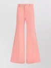 Chloé Trousers Flared Leg Belt Loops In Pink