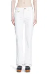 Chloé Bovine And Polyester Blend Trousers In White
