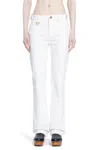Chloé Bovine And Polyester Blend Trousers In White