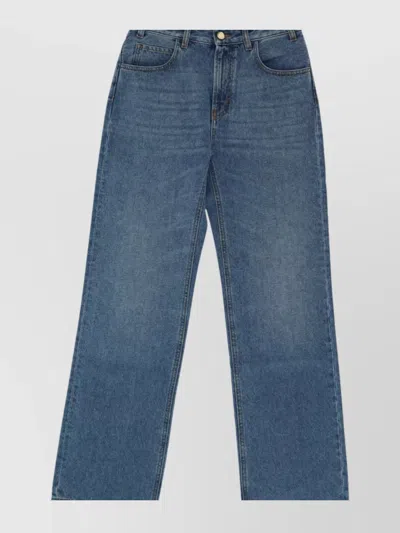 Chloé Trousers Wide Leg Belt Loops In Blue