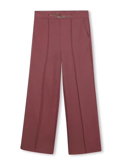 Chloé Kids' Trousers With Logo In Pink