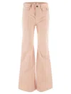 Chloé High Waist Cotton Flare Jeans In Pink