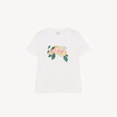 Chloé Crew-neck Logo T-shirt In Cotton Jersey In White