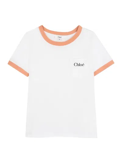 Chloé T-shirt Con Logo In White