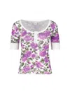 Chloé T-shirt Henley In Purple