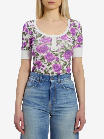 Chloé Printed Cotton Tshirt In White