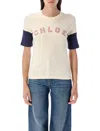 Chloé Wool And Cotton T-shirt With Logo In White