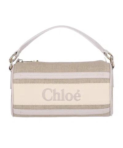 Chloé Tube Linen Shoulder Bag In Nude