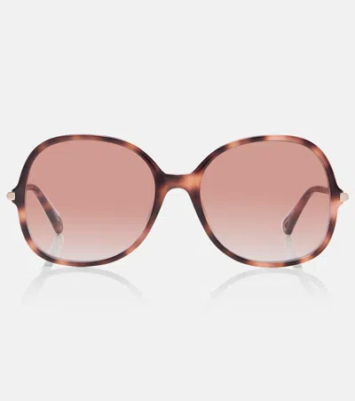 Chloé Tubolar Oversized Sunglasses In Pink