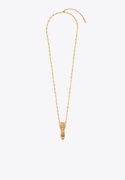 Chloé Tubular Vial Pendant Necklace In Gold