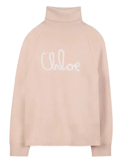 Chloé Rollkragenpullover Mit Logo In Brown