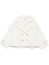 Chloé Double-breasted Soft Wool Pea Coat In Eden White