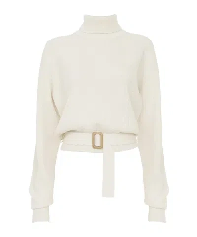 Chloé Turtleneck Knitted Sweater In White