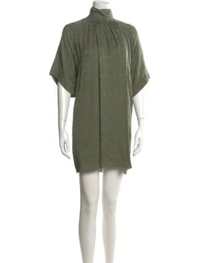 Pre-owned Chloé Turtleneck Mini Dress In Green
