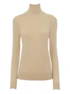 Chloé Turtleneck Puff-shoulder Sweater In Neutral