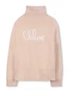 Chloé Turtleneck Sweater With Logo In Pink