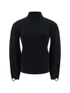 Chloé Slit-sleeved Superfine-knit Jumper In Black