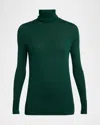 Chloé Turtleneck Wool Sweater In Deep Pine