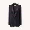 Chloé Tuxedo Jacket In Wool Grain De Poudre In Black