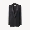 Chloé Tuxedo Jacket In Wool Grain De Poudre Black Size 8 100% Virgin Wool, Horn Bubalus Bubalis, Farmed, C