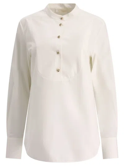 Chloé Long-sleeved Tuxedo Shirt In Butter