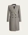 Chloé Tweed Double-breasted Wool Coat In Black/white