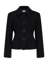 Chloé Chic Virgin Wool Stretch Jacket With Soft Cotton-viscose Lining In Black