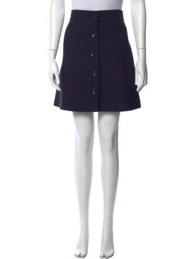 Pre-owned Chloé Tweed Mini Skirt In Blue