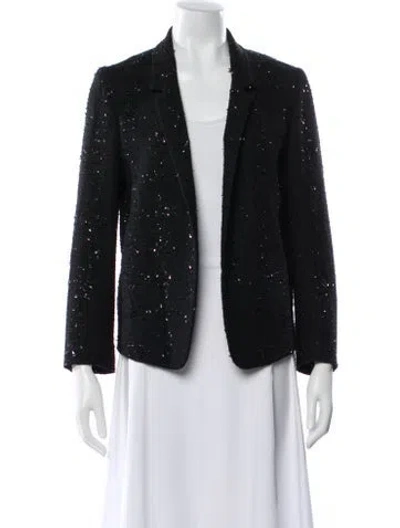 Pre-owned Chloé Tweed Pattern Blazer In Black