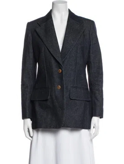 Pre-owned Chloé Tweed Pattern Blazer In Blue