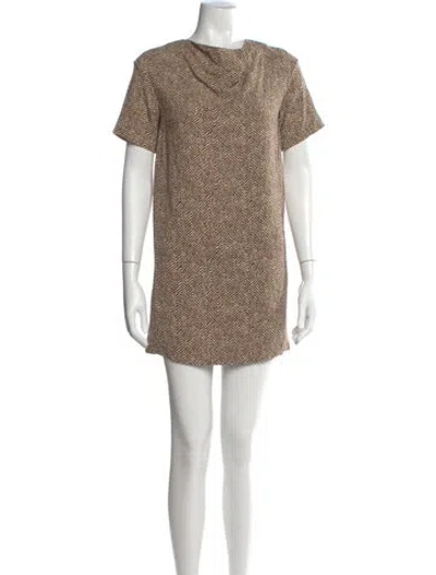 Pre-owned Chloé Tweed Pattern Mini Dress In Neutral