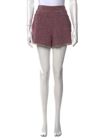 Pre-owned Chloé Tweed Pattern Mini Shorts In Orange