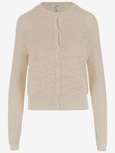 Chloé Twin Set In Cotton And Silk Knit