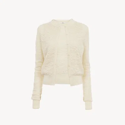 Chloé Twin Set In Cotton-silk Knit White Size S 100% Cotton