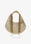 Chloé Twisted Shell Leather Hobo Bag In Sand