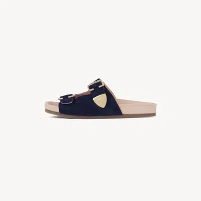 Chloé Suede Slides In Blue
