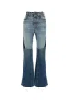 Chloé Patchwork Cotton Denim Jeans In Multicolorblue4