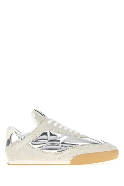 CHLOÉ CHLOE TWO-TONE LEATHER AND SUEDE CHLOÉ KICK SNEAKERS